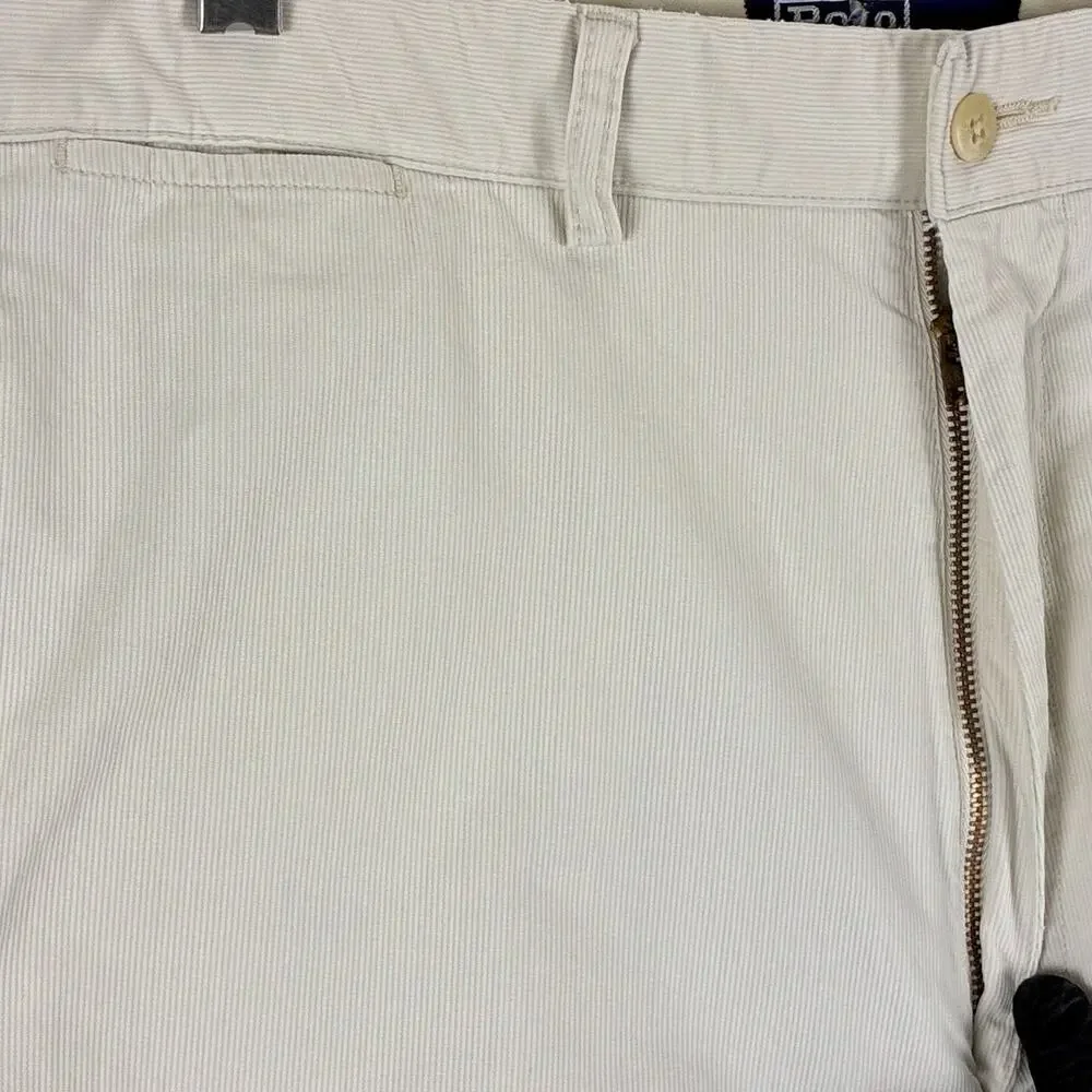 VTG Polo Ralph Lauren Pants Men 36x32 Ivory Tan Fine Hickory Striped Preppy 90s
